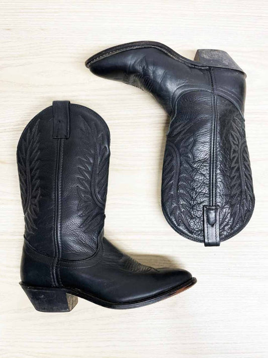 vintage leather western cowboy boots - good market thrift store