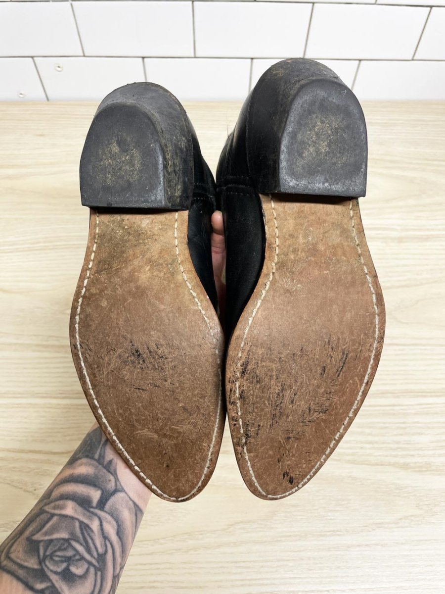 vintage leather western cowboy boots - good market thrift store