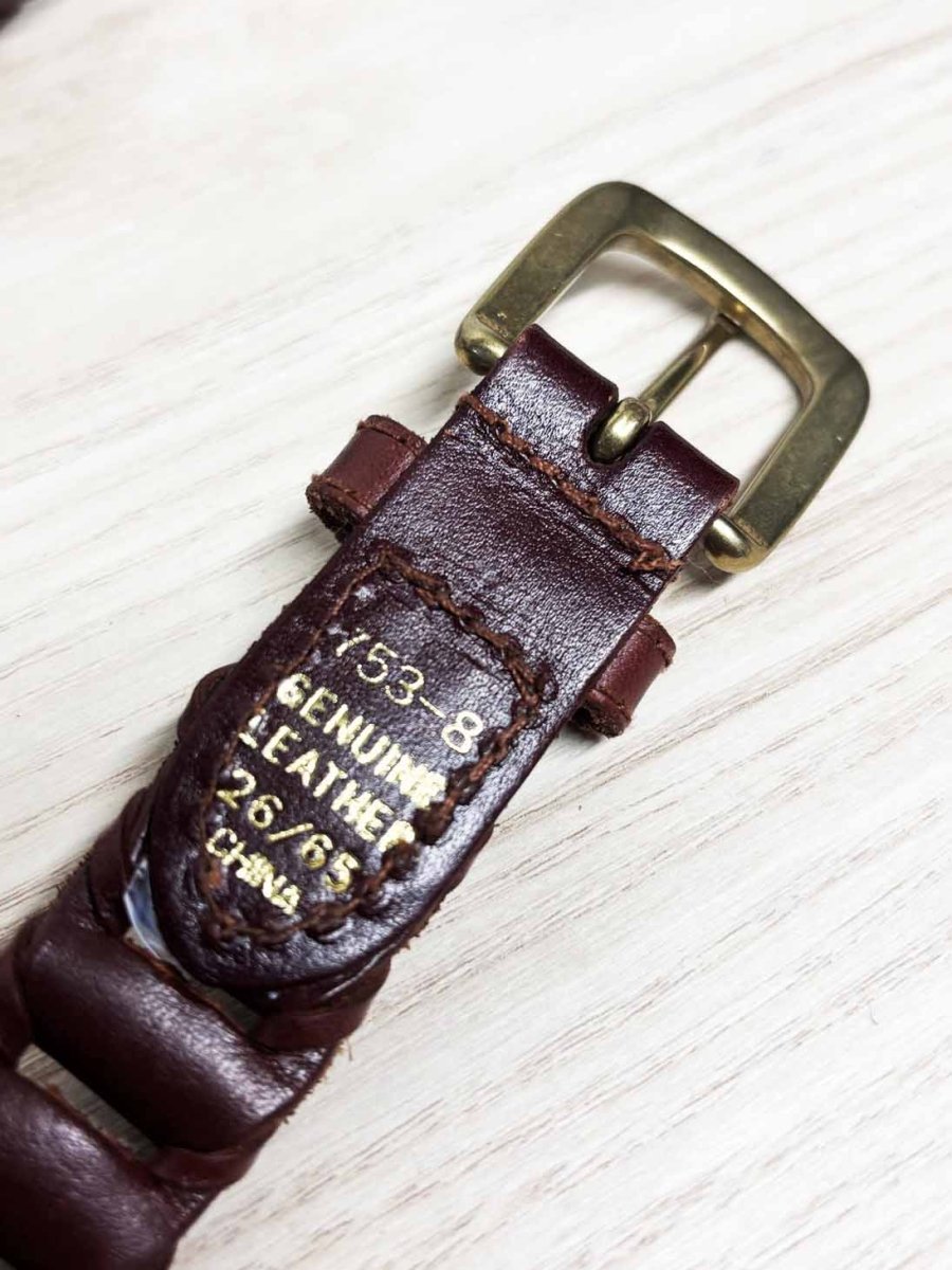 vintage leather woven ladder strap belt - good market thrift store