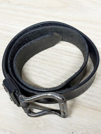 vintage levi's leather belt | stamped metal buckle - good market thrift store