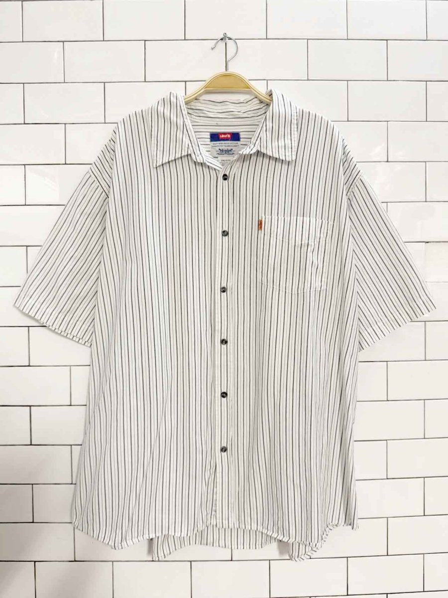 vintage levi's orange tab striped short sleeve shirt - good market thrift store