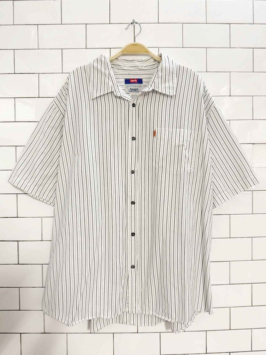 vintage levi's orange tab striped short sleeve shirt - good market thrift store