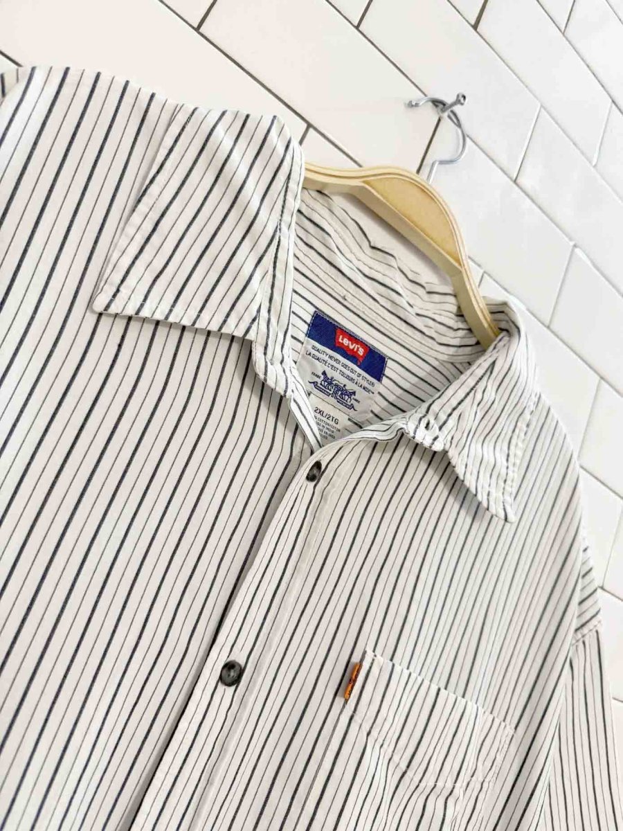 vintage levi's orange tab striped short sleeve shirt - good market thrift store