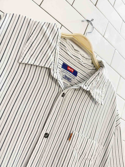 vintage levi's orange tab striped short sleeve shirt - good market thrift store