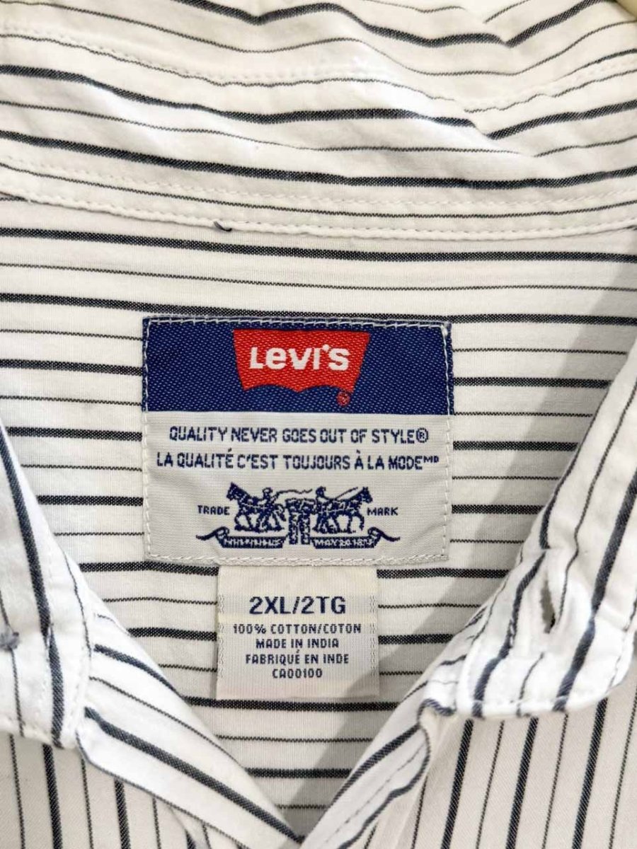 vintage levi's orange tab striped short sleeve shirt - good market thrift store