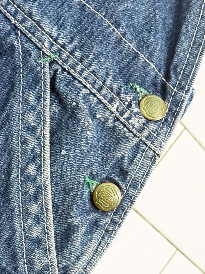 vintage liberty distressed denim overalls | made in USA - good market thrift store