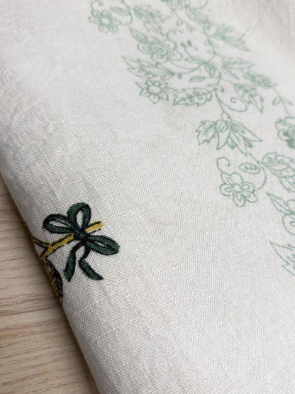 vintage linen harvest farming illustrations table cloth - good market thrift store