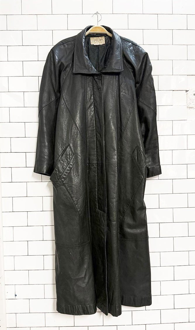 vintage liptons pleated sleeve soft leather duster jacket | made in Canada - good market thrift store