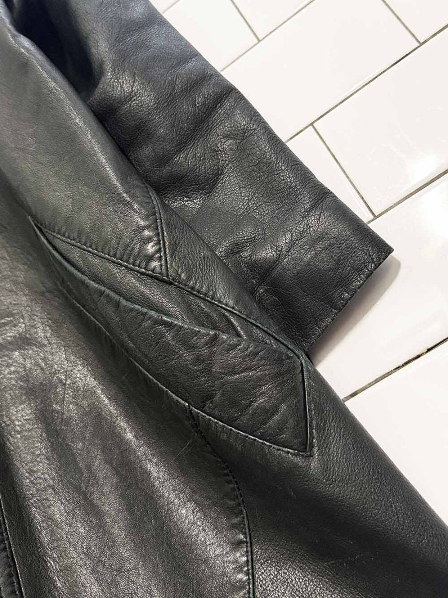 vintage liptons pleated sleeve soft leather duster jacket | made in Canada - good market thrift store