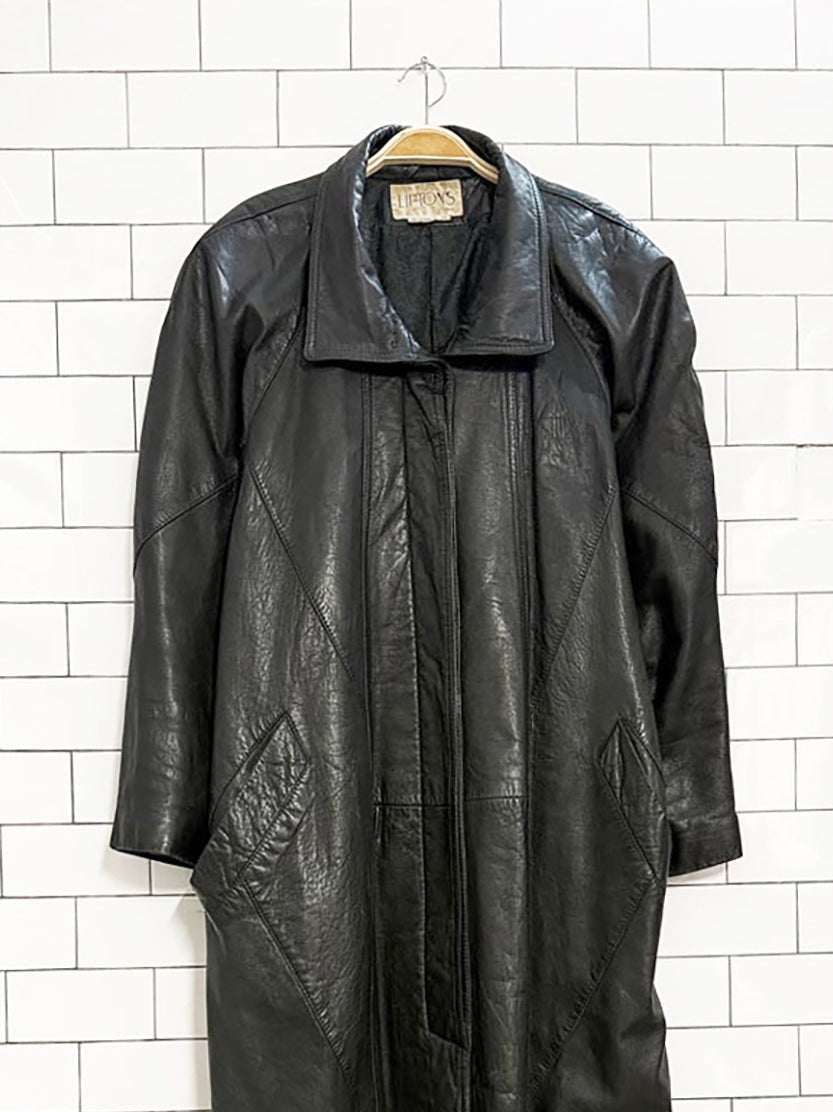 vintage liptons pleated sleeve soft leather duster jacket | made in Canada - good market thrift store