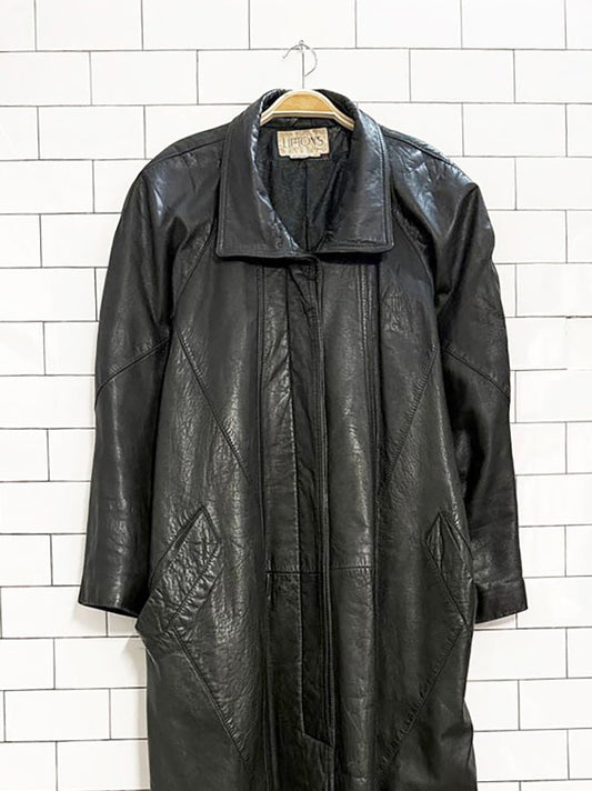 vintage liptons pleated sleeve soft leather duster jacket | made in Canada - good market thrift store