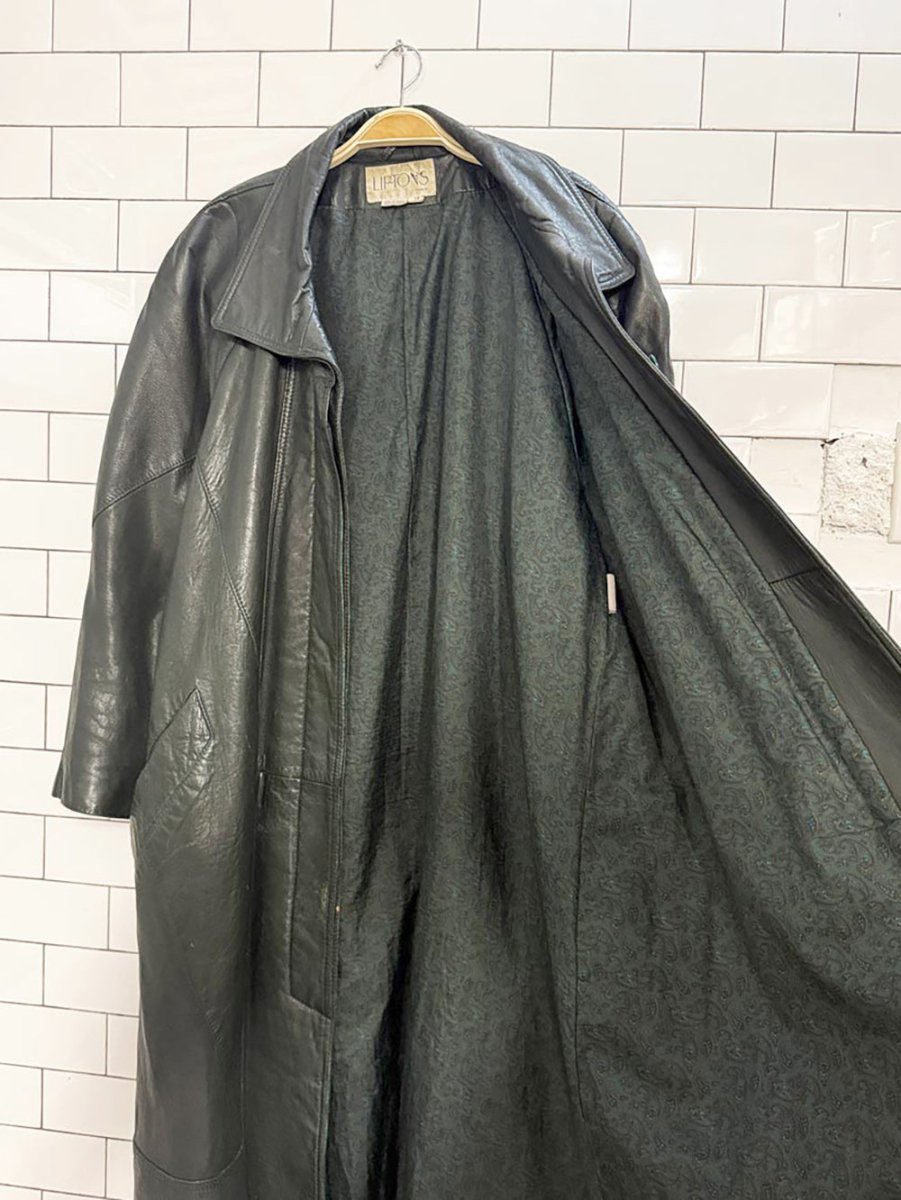 vintage liptons pleated sleeve soft leather duster jacket | made in Canada - good market thrift store