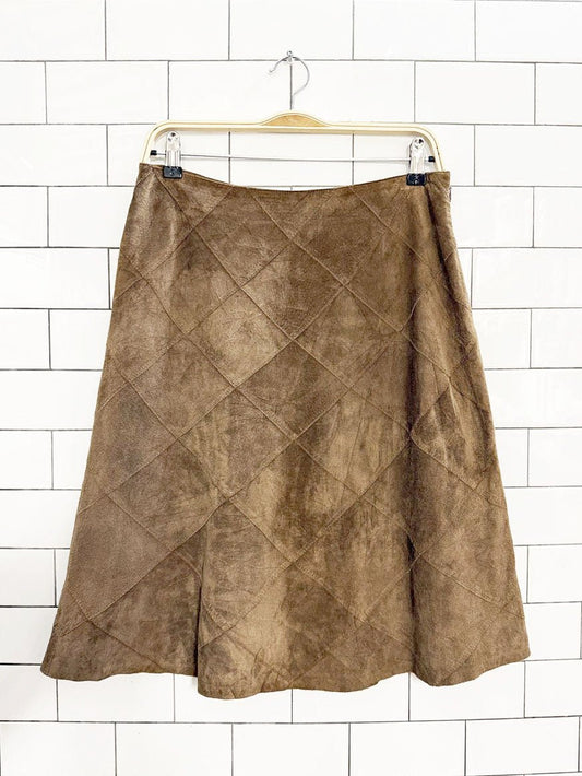 vintage liz claiborne suede diamond knee - length skirt | leather - good market thrift store