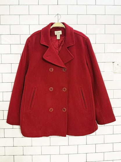 vintage ll bean 100% lambswool classic peacoat | thinsulate - good market thrift store