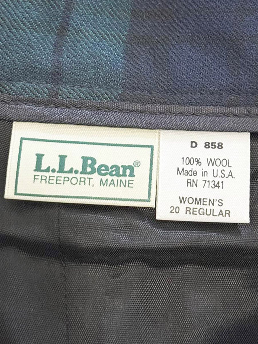 vintage ll bean 100% wool pleated plaid midi skirt | made in USA - good market thrift store