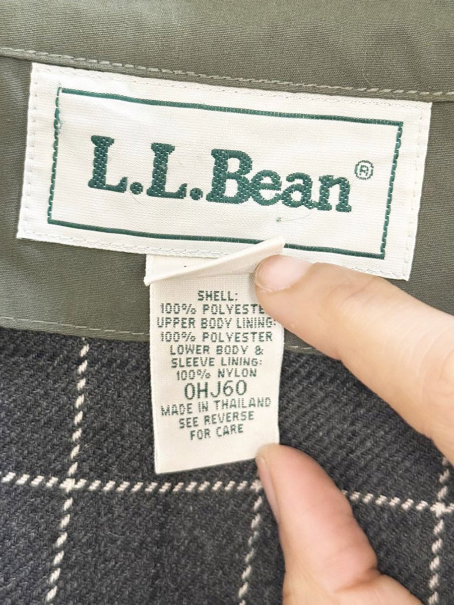 vintage ll bean wool - blend lined hooded trench coat - good market thrift store