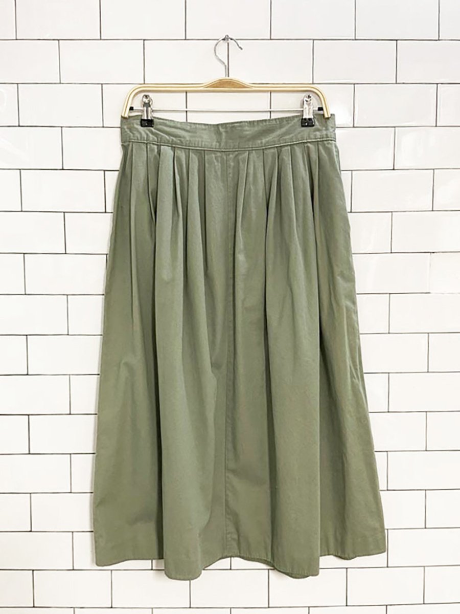 vintage locker loop pleated country twill midi skirt | made in Canada - good market thrift store