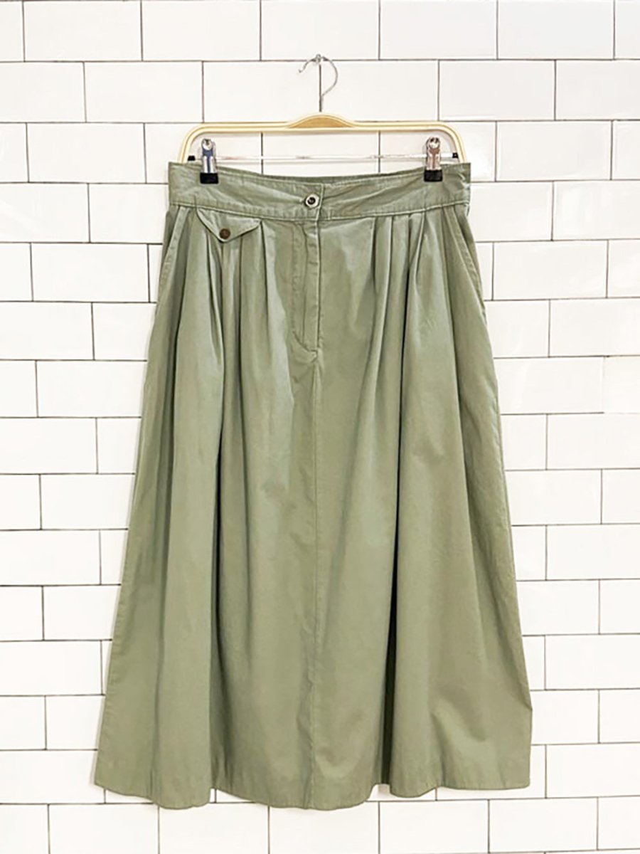 vintage locker loop pleated country twill midi skirt | made in Canada - good market thrift store