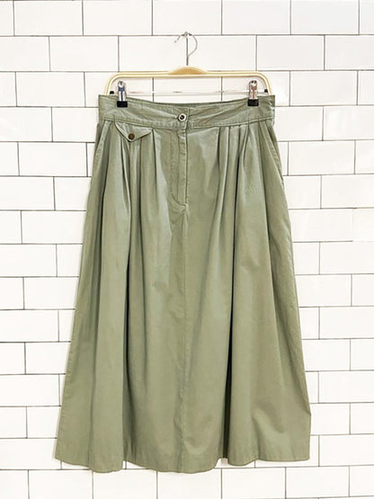 vintage locker loop pleated country twill midi skirt | made in Canada - good market thrift store