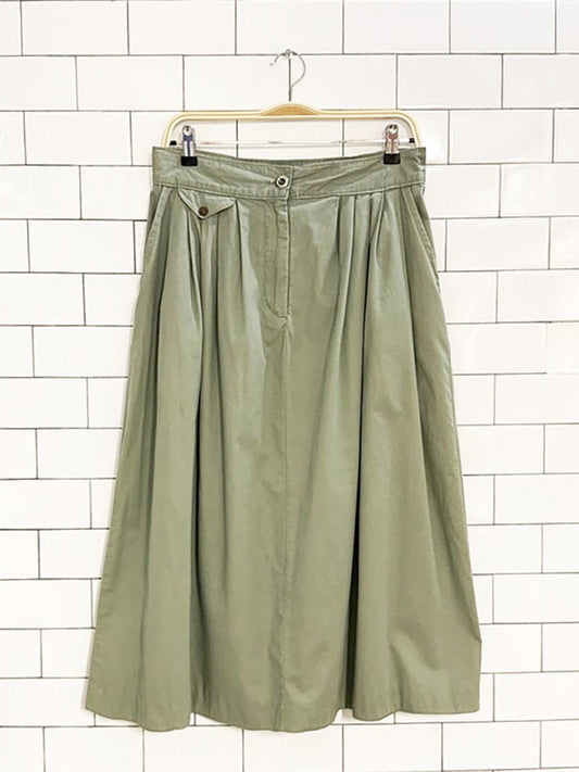 vintage locker loop pleated country twill midi skirt | made in Canada - good market thrift store
