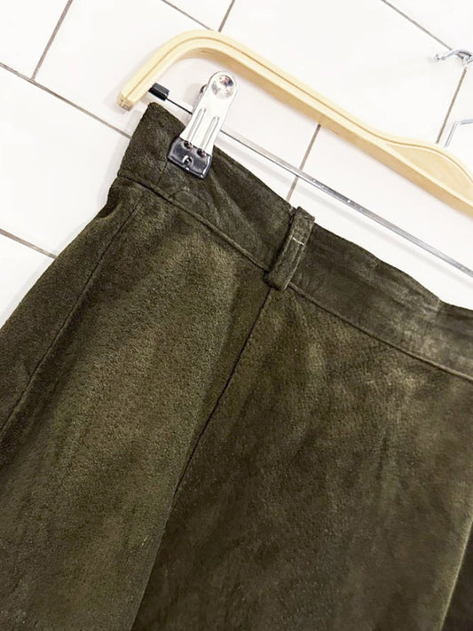 vintage l'officiel suede full midi skirt | leather - good market thrift store