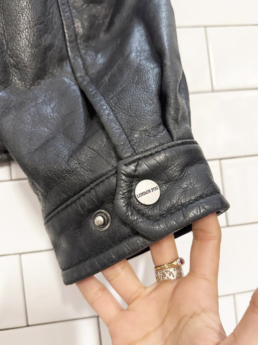 vintage london fog soft leather bomber jacket - good market thrift store