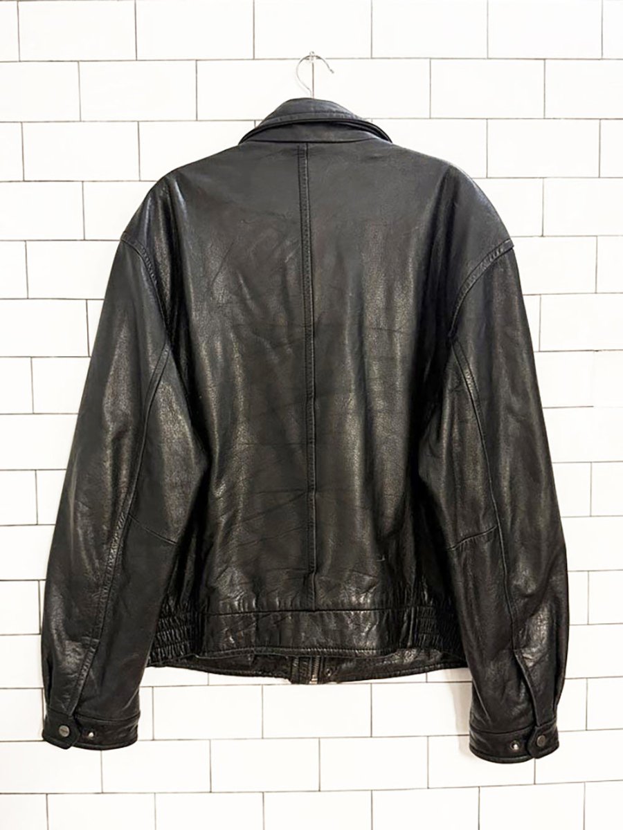 vintage london fog soft leather bomber jacket - good market thrift store