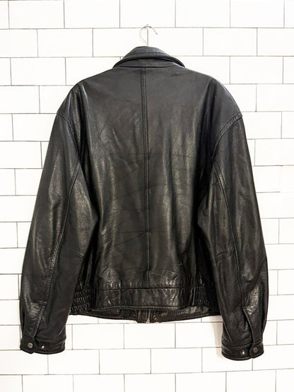 vintage london fog soft leather bomber jacket - good market thrift store