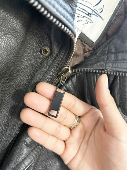 vintage london fog soft leather bomber jacket | clipper mist - good market thrift store