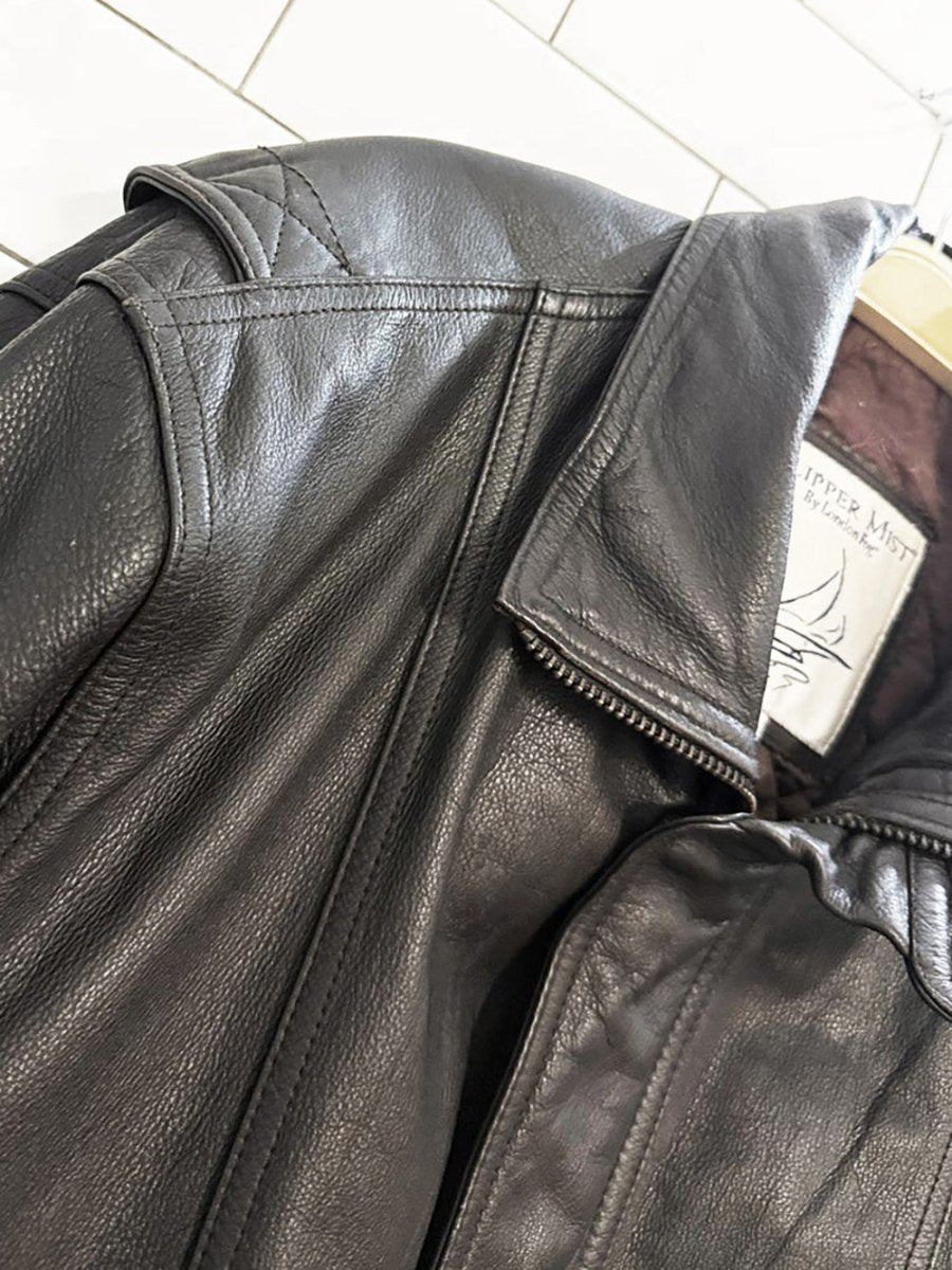 vintage london fog soft leather bomber jacket | clipper mist - good market thrift store