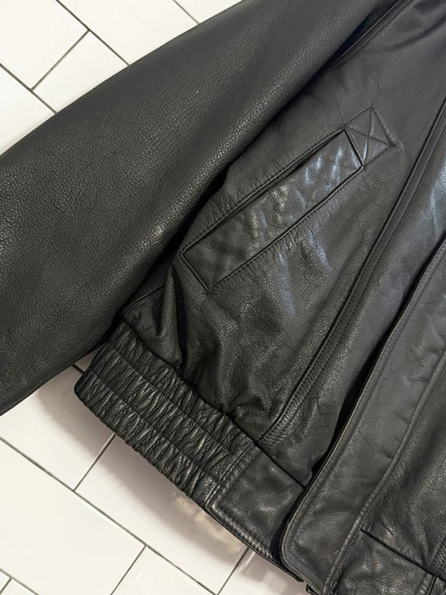 vintage london fog soft leather bomber jacket | clipper mist - good market thrift store