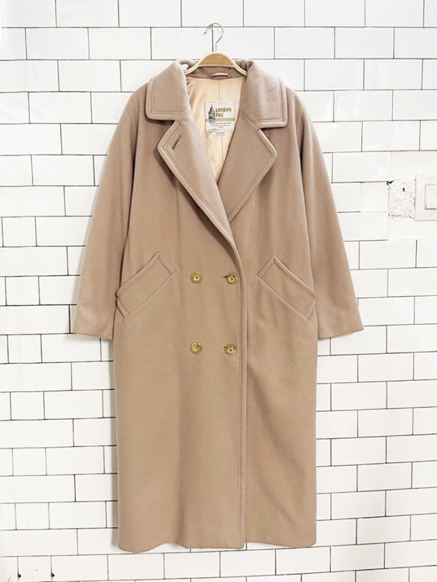 vintage london fog wool - cashmere double breasted coat - good market thrift store