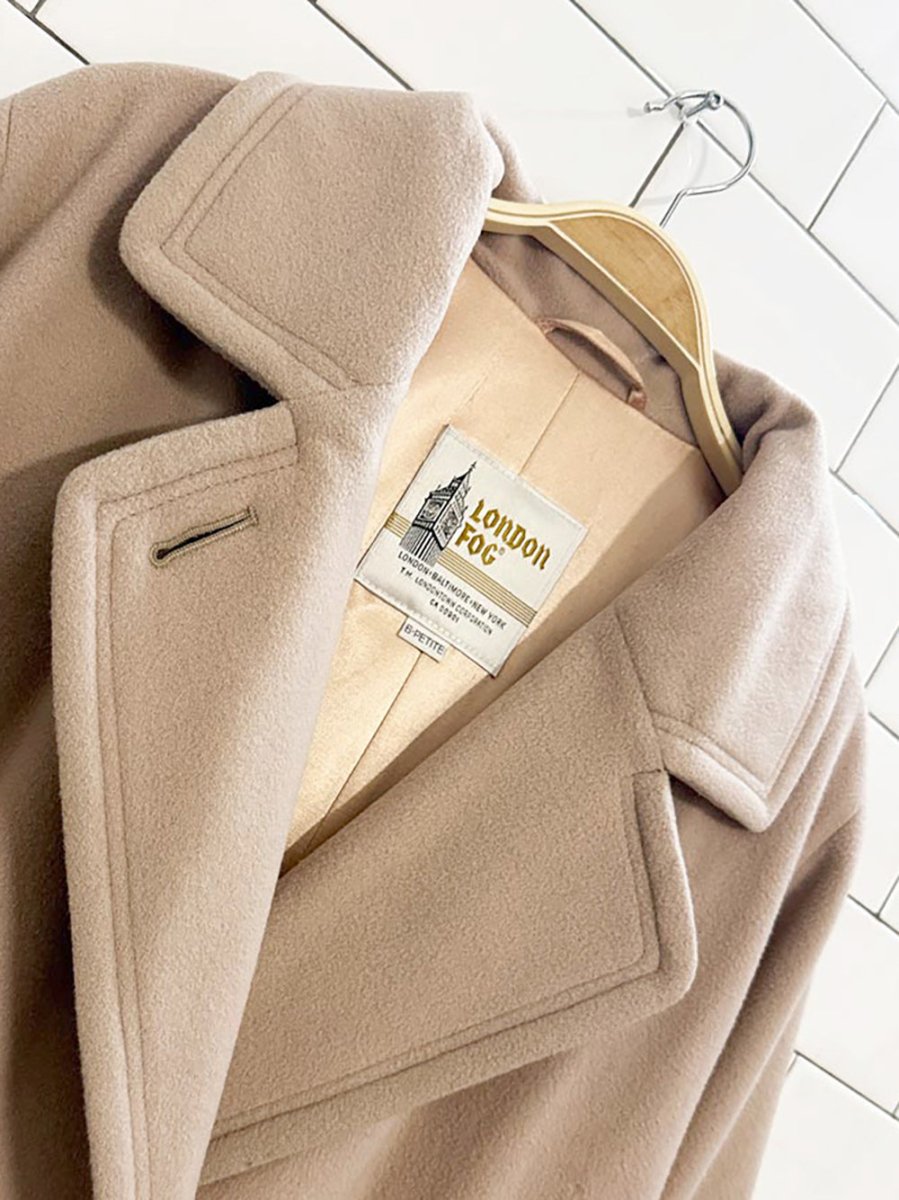 vintage london fog wool - cashmere double breasted coat - good market thrift store