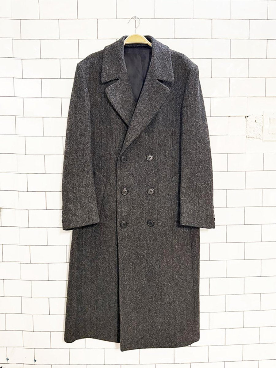 vintage london fog wool herringbone double breasted coat | made in USA - good market thrift store