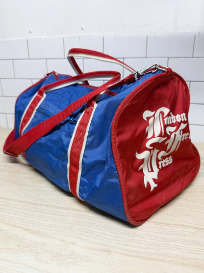 vintage london free press two - tone duffle bag - good market thrift store