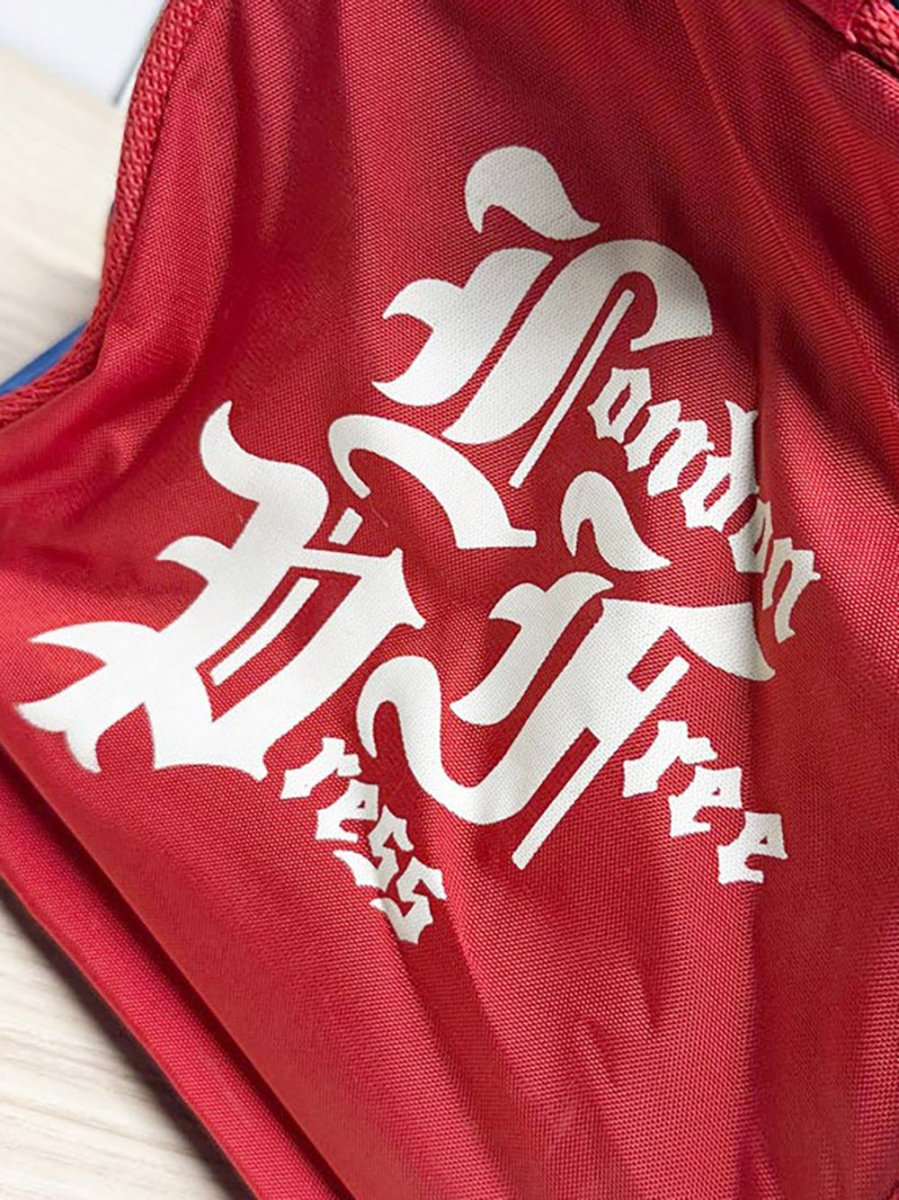 vintage london free press two - tone duffle bag - good market thrift store