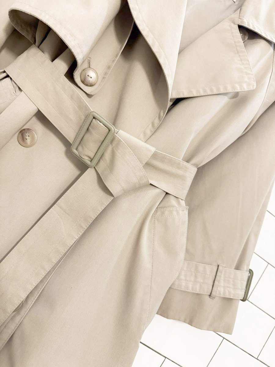 vintage london towne double breasted classic belted trench coat - good market thrift store
