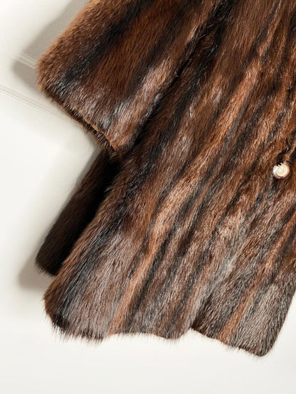 vintage long - haired mink mid - length coat - good market thrift store