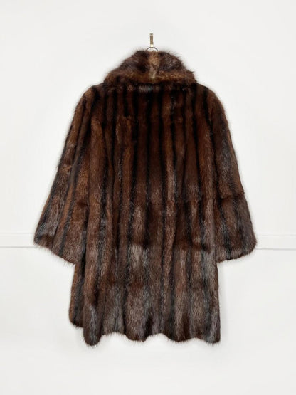 vintage long - haired mink mid - length coat - good market thrift store