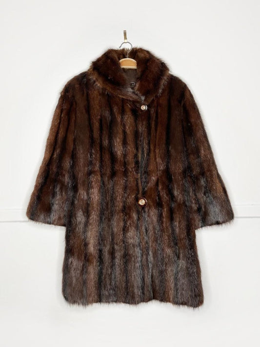 vintage long - haired mink mid - length coat - good market thrift store