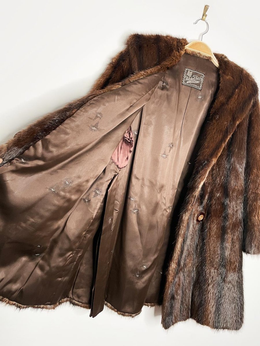 vintage long - haired mink mid - length coat - good market thrift store