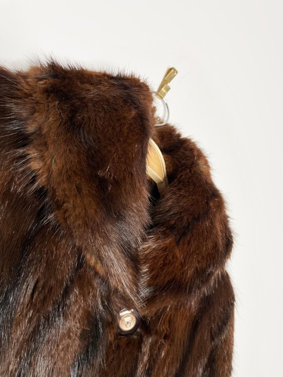 vintage long - haired mink mid - length coat - good market thrift store