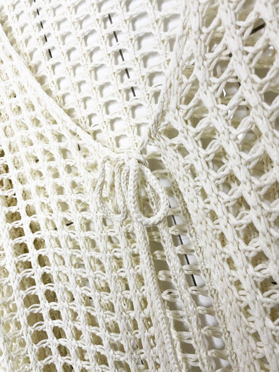 vintage loose crochet knit open cardigan cover up - good market thrift store
