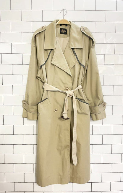 vintage luba paris classic belted trench coat | made in Canada - good market thrift store