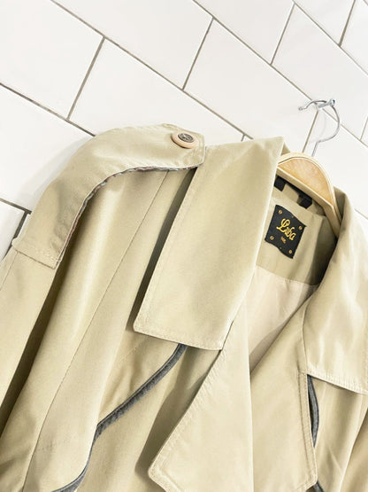 vintage luba paris classic belted trench coat | made in Canada - good market thrift store