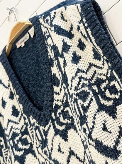 vintage lumiēre abstract knit sweater vest - good market thrift store
