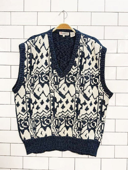 vintage lumiēre abstract knit sweater vest - good market thrift store