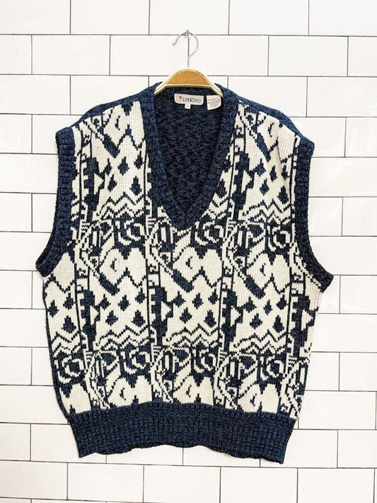 vintage lumiēre abstract knit sweater vest - good market thrift store