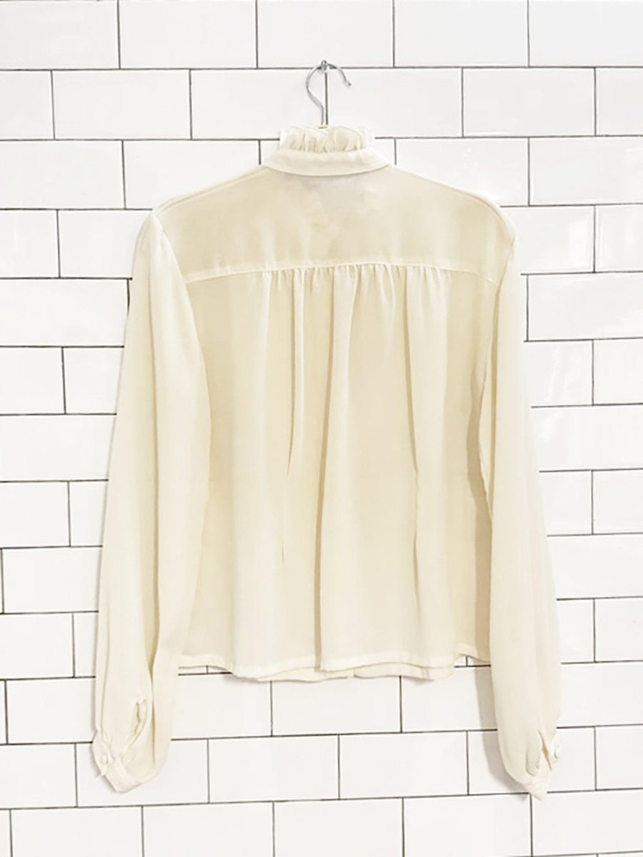 vintage madam blass ruffled jabot collar blouse - good market thrift store