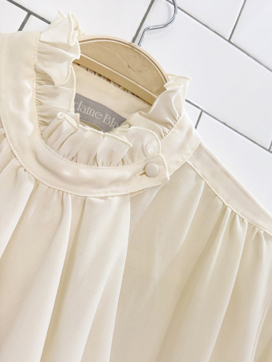 vintage madam blass ruffled jabot collar blouse - good market thrift store
